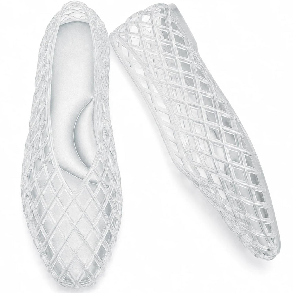 ziitop Jelly Sandals for Women Mesh Slip-On Closed Toe Flats