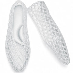 ziitop Jelly Sandals for Women Mesh Slip-On Closed Toe Flats