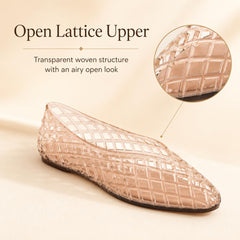 ziitop Jelly Sandals for Women Mesh Slip-On Closed Toe Flats