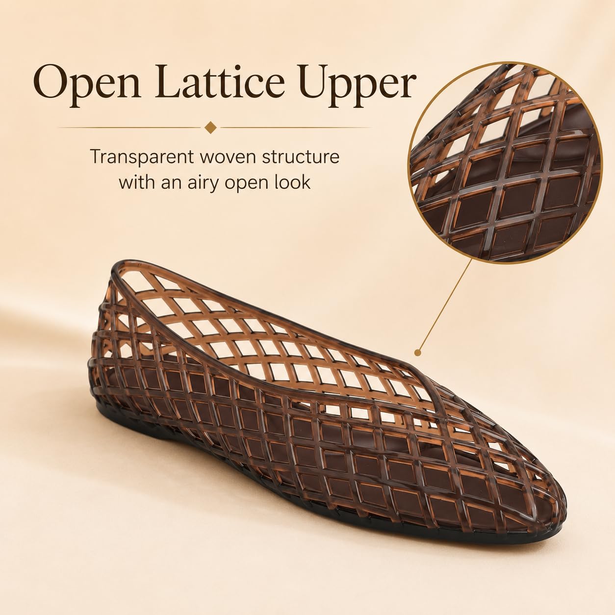 ziitop Jelly Sandals for Women Mesh Slip-On Closed Toe Flats