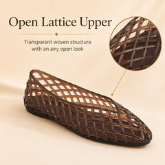 ziitop Jelly Sandals for Women Mesh Slip-On Closed Toe Flats