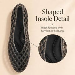 ziitop Jelly Sandals for Women Mesh Slip-On Closed Toe Flats