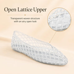 ziitop Jelly Sandals for Women Mesh Slip-On Closed Toe Flats