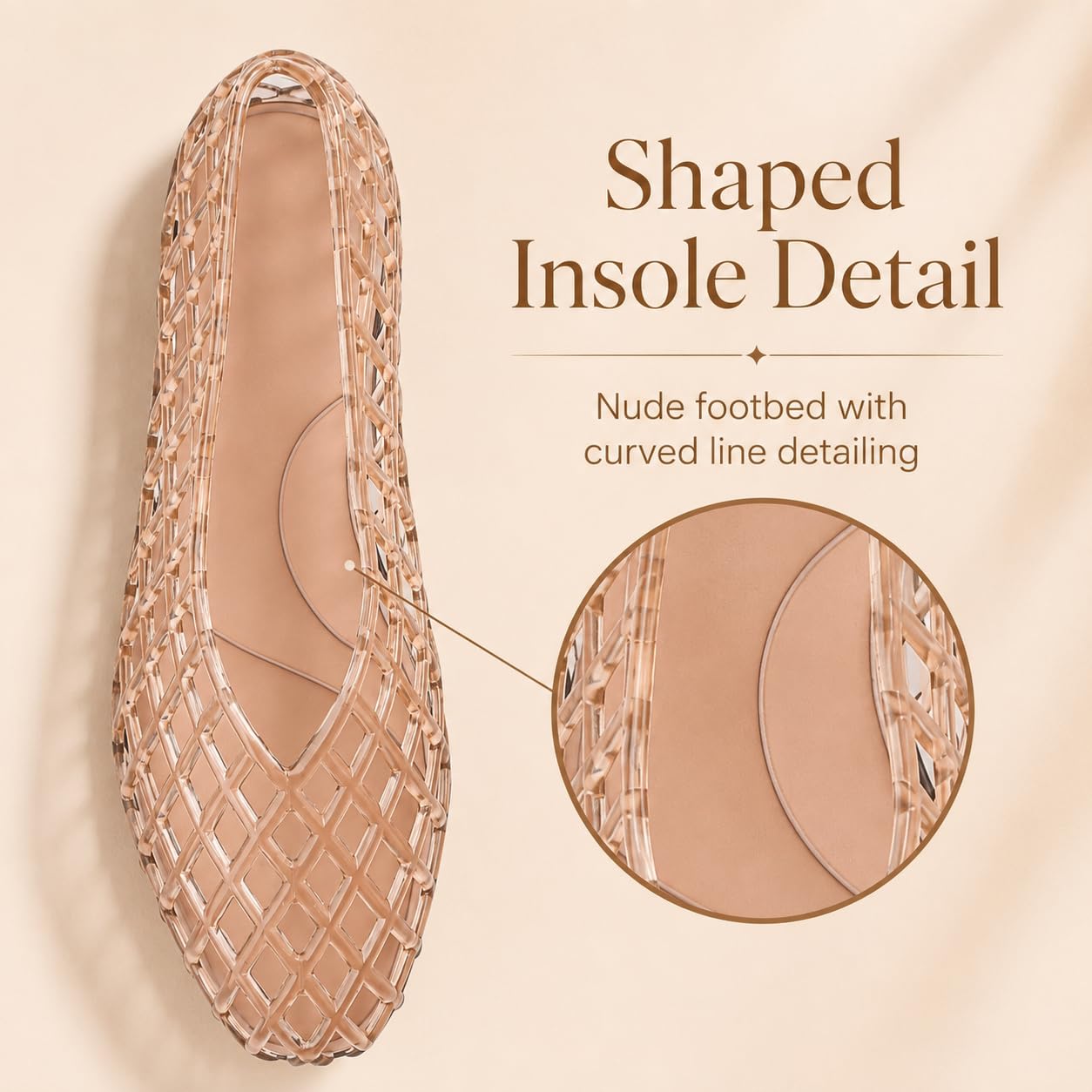 ziitop Jelly Sandals for Women Mesh Slip-On Closed Toe Flats
