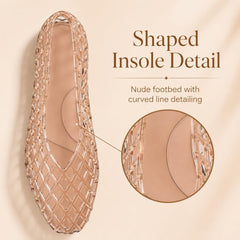 ziitop Jelly Sandals for Women Mesh Slip-On Closed Toe Flats
