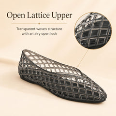 ziitop Jelly Sandals for Women Mesh Slip-On Closed Toe Flats